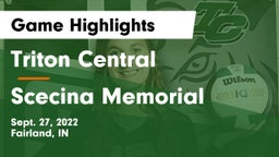Triton Central  vs Scecina Memorial  Game Highlights - Sept. 27, 2022