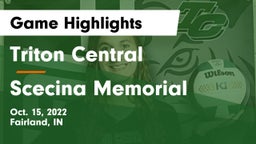 Triton Central  vs Scecina Memorial  Game Highlights - Oct. 15, 2022