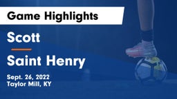 Scott  vs Saint Henry Game Highlights - Sept. 26, 2022