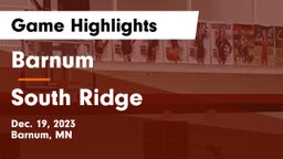 Barnum  vs South Ridge  Game Highlights - Dec. 19, 2023