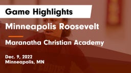 Minneapolis Roosevelt  vs Maranatha Christian Academy Game Highlights - Dec. 9, 2022