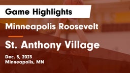 Minneapolis Roosevelt  vs St. Anthony Village  Game Highlights - Dec. 5, 2023
