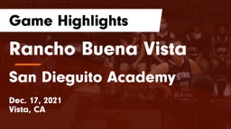 Rancho Buena Vista  vs San Dieguito Academy  Game Highlights - Dec. 17, 2021