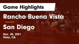 Rancho Buena Vista  vs San Diego  Game Highlights - Dec. 20, 2021
