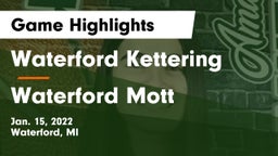 Waterford Kettering  vs Waterford Mott Game Highlights - Jan. 15, 2022
