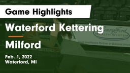 Waterford Kettering  vs Milford  Game Highlights - Feb. 1, 2022