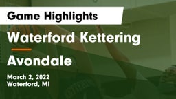 Waterford Kettering  vs Avondale  Game Highlights - March 2, 2022