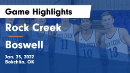 Rock Creek  vs Boswell  Game Highlights - Jan. 25, 2022
