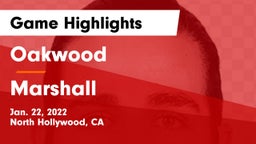 Oakwood  vs Marshall  Game Highlights - Jan. 22, 2022
