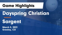 Dayspring Christian  vs Sargent  Game Highlights - March 5, 2022