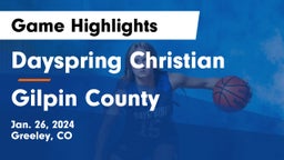 Dayspring Christian  vs Gilpin County  Game Highlights - Jan. 26, 2024