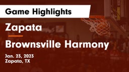 Zapata  vs Brownsville Harmony  Game Highlights - Jan. 23, 2023