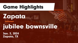 Zapata  vs jubilee bownsville  Game Highlights - Jan. 2, 2024
