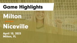 Milton  vs Niceville  Game Highlights - April 10, 2023