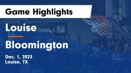 Louise  vs Bloomington  Game Highlights - Dec. 1, 2023
