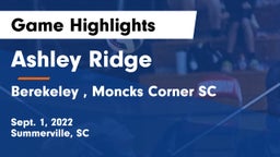 Ashley Ridge  vs Berekeley , Moncks Corner SC Game Highlights - Sept. 1, 2022