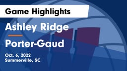 Ashley Ridge  vs Porter-Gaud  Game Highlights - Oct. 6, 2022