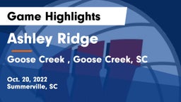 Ashley Ridge  vs Goose Creek , Goose Creek, SC Game Highlights - Oct. 20, 2022