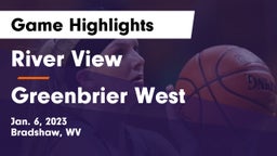 River View  vs Greenbrier West  Game Highlights - Jan. 6, 2023