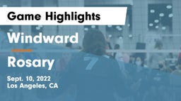Windward  vs Rosary Game Highlights - Sept. 10, 2022