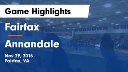 Fairfax  vs Annandale  Game Highlights - Nov 29, 2016