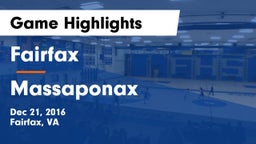 Fairfax  vs Massaponax  Game Highlights - Dec 21, 2016