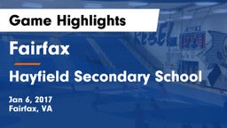 Fairfax  vs Hayfield Secondary School Game Highlights - Jan 6, 2017