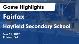 Fairfax  vs Hayfield Secondary School Game Highlights - Jan 31, 2017