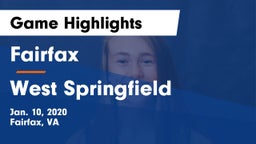 Fairfax  vs West Springfield  Game Highlights - Jan. 10, 2020