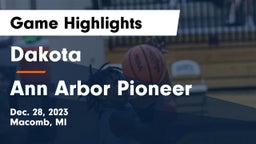 Dakota  vs Ann Arbor Pioneer Game Highlights - Dec. 28, 2023