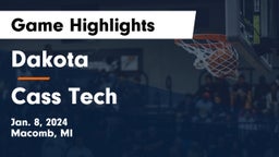 Dakota  vs Cass Tech  Game Highlights - Jan. 8, 2024