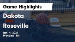 Dakota  vs Roseville  Game Highlights - Jan. 4, 2024