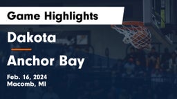 Dakota  vs Anchor Bay  Game Highlights - Feb. 16, 2024