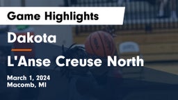 Dakota  vs L'Anse Creuse North  Game Highlights - March 1, 2024