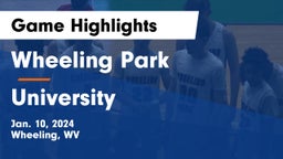 Wheeling Park  vs University  Game Highlights - Jan. 10, 2024