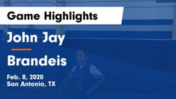 John Jay  vs Brandeis  Game Highlights - Feb. 8, 2020
