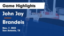 John Jay  vs Brandeis  Game Highlights - Nov. 7, 2023