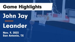 John Jay  vs Leander  Game Highlights - Nov. 9, 2023