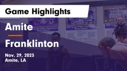 Amite  vs Franklinton  Game Highlights - Nov. 29, 2023
