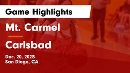 Mt. Carmel  vs Carlsbad  Game Highlights - Dec. 20, 2023