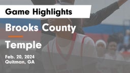 Brooks County  vs Temple  Game Highlights - Feb. 20, 2024