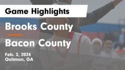 Brooks County  vs Bacon County  Game Highlights - Feb. 2, 2024