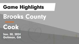 Brooks County  vs Cook  Game Highlights - Jan. 30, 2024