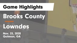 Brooks County  vs Lowndes  Game Highlights - Nov. 23, 2020