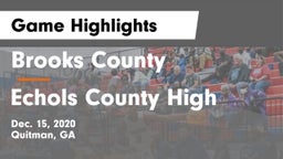 Brooks County  vs Echols County High Game Highlights - Dec. 15, 2020