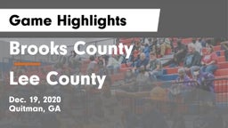 Brooks County  vs Lee County  Game Highlights - Dec. 19, 2020