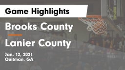 Brooks County  vs Lanier County  Game Highlights - Jan. 12, 2021