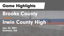 Brooks County  vs Irwin County High Game Highlights - Jan. 23, 2021