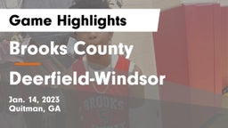 Brooks County  vs Deerfield-Windsor  Game Highlights - Jan. 14, 2023