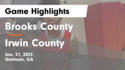 Brooks County  vs Irwin County Game Highlights - Jan. 21, 2023